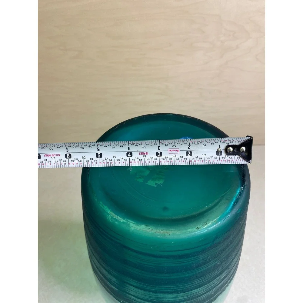 Beautiful Large Glass‎ Vase Emerald Green Hand Blown Made in Spain 12in Decorate